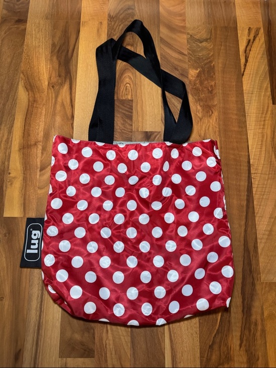 lug Handbags - lug Red and White Polka Dot Tote with Black Straps